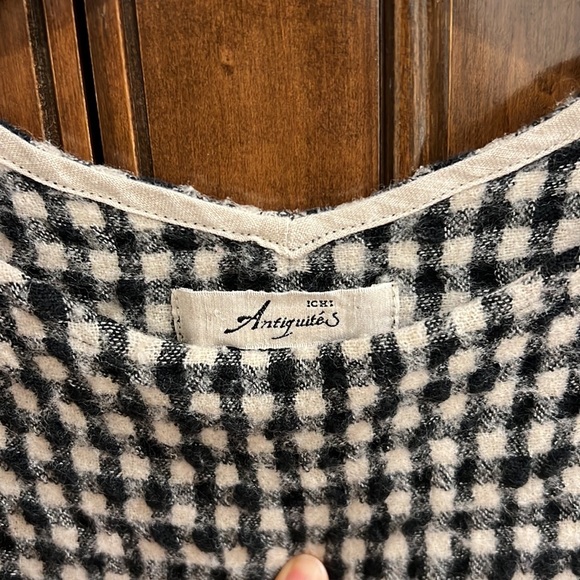 Ichi Antiquities Black & Ecru Gingham Dress One Size - Picture 7 of 7